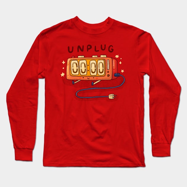 Unplug - Clock Long Sleeve T-Shirt by Tania Tania